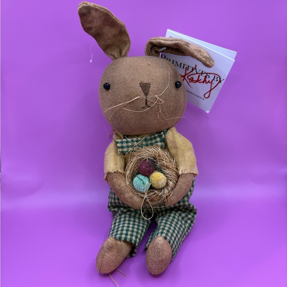 Primitives by Kathy Brown Bunny Plush Decoration Easter or Spring